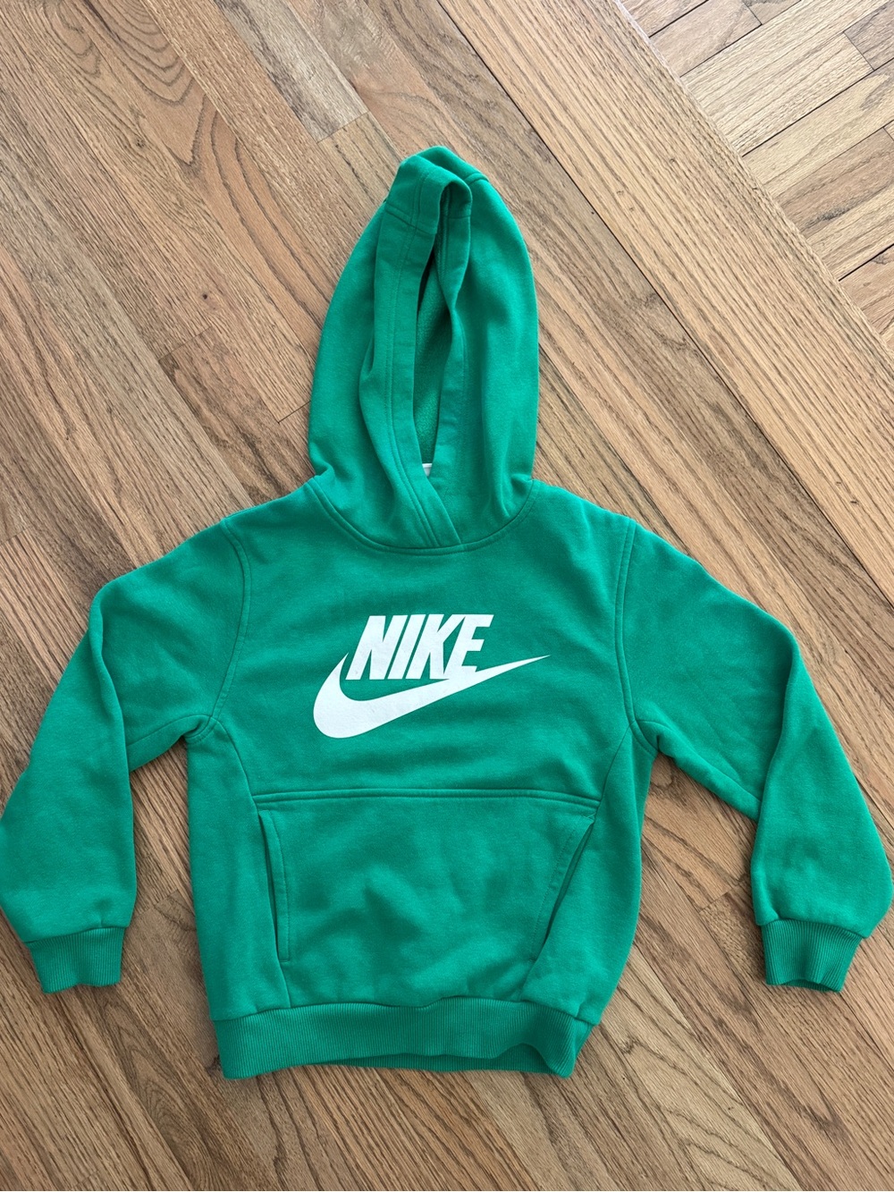 Nike Kids Green Hoodie with White Swoosh